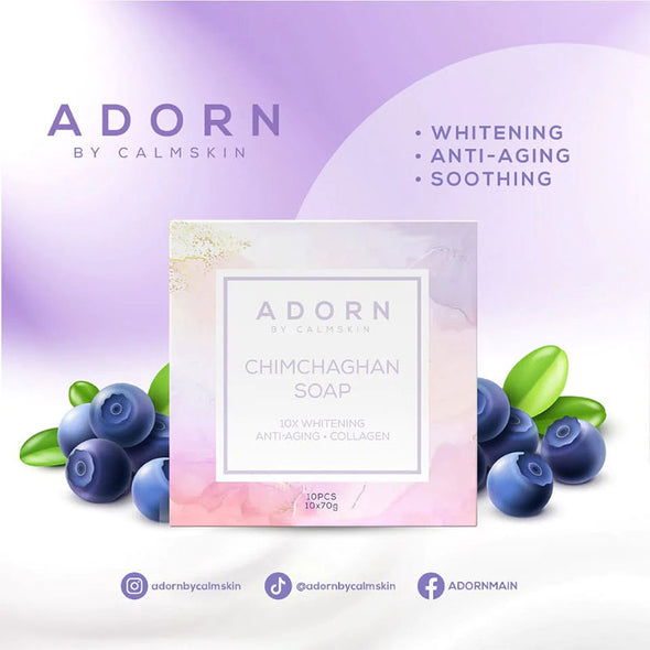 Adorn By CalmSkin Chimchaghan Soap 70g with 10X Whitening, Anti-Aging & Collagen